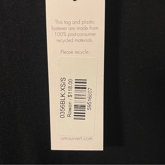 NWT Amour Vert Rowan Black Belted Wide Leg Cotton Knit Casual Pants Women’s XS/S - Picture 9 of 10